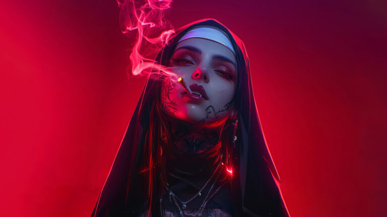 anime girl vampire nun smoking 4k wallpaper uhdpaper.com 608@0@j 1 768x432